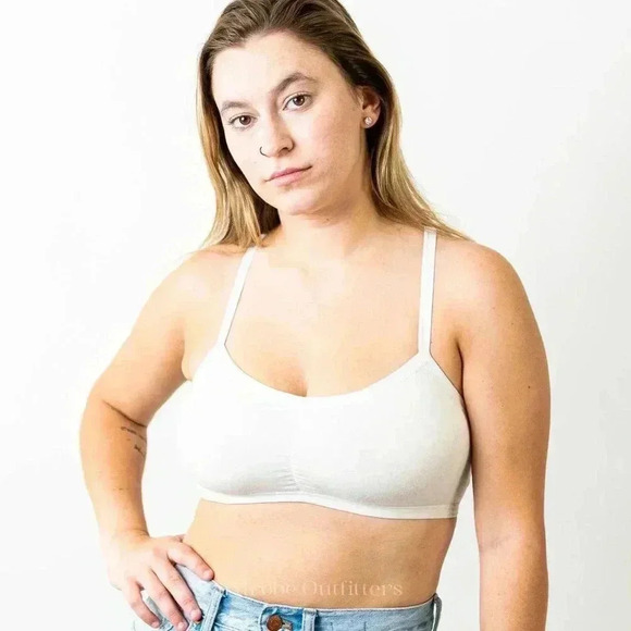 White Frilly Lace Racerback Bralette - Picture 3 of 4